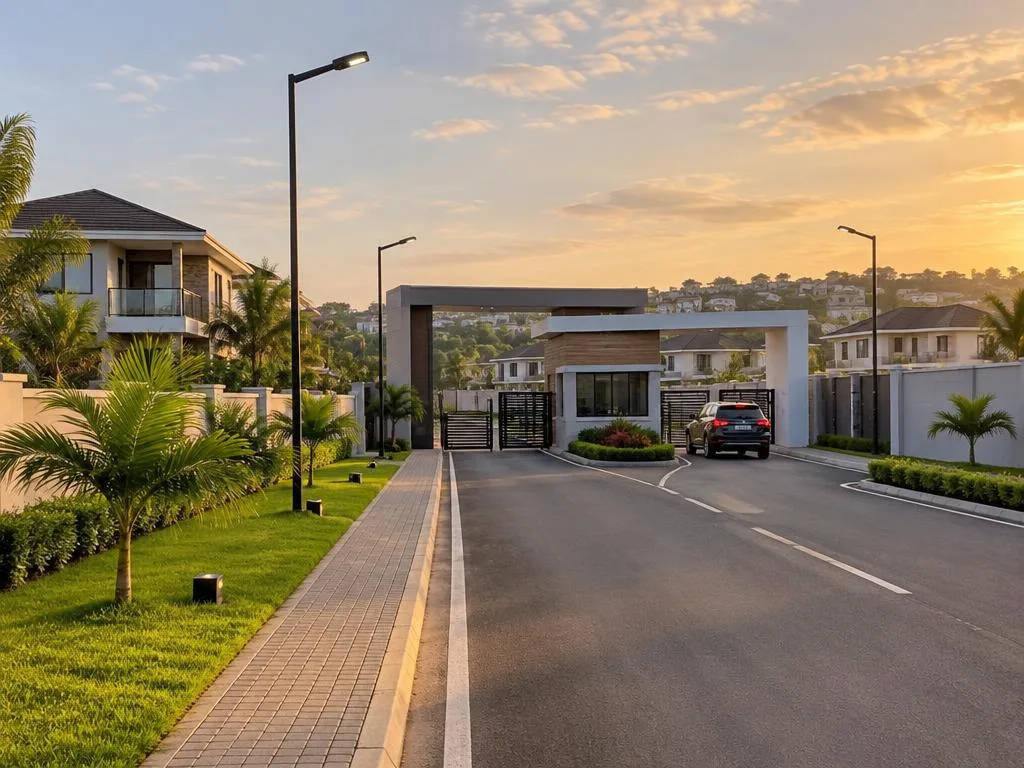 Lit Internal Roads at Shiloh City — Goldenlet Estate Ghana